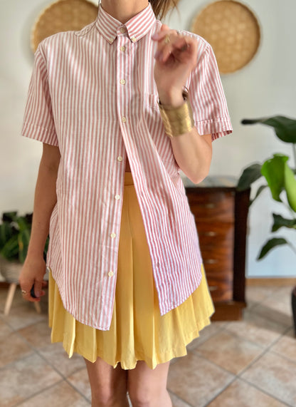 1970's vintage oversize pink and white stripe shirt
