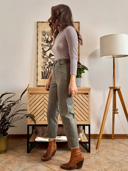 1970's vintage military green tailored wool trousers