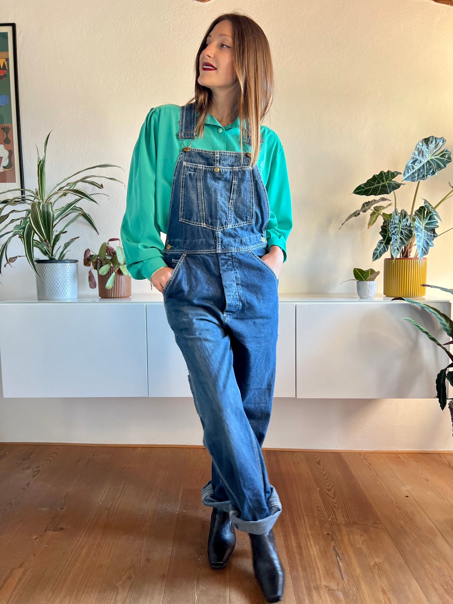 1990's vintage true blue Levi's denim overalls