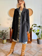 1990's vintage charcoal grey wool tailored overcoat