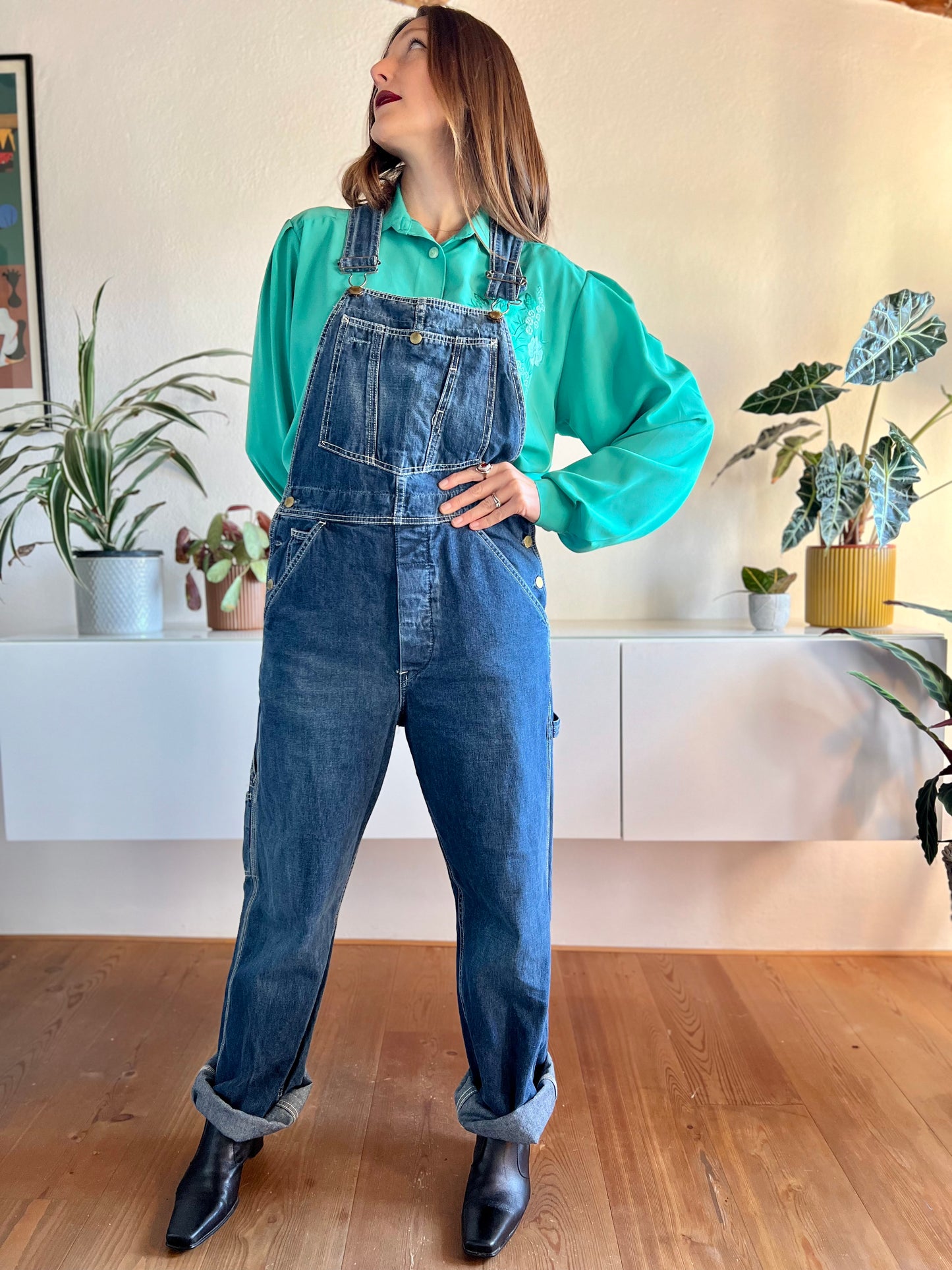 1990's vintage true blue Levi's denim overalls