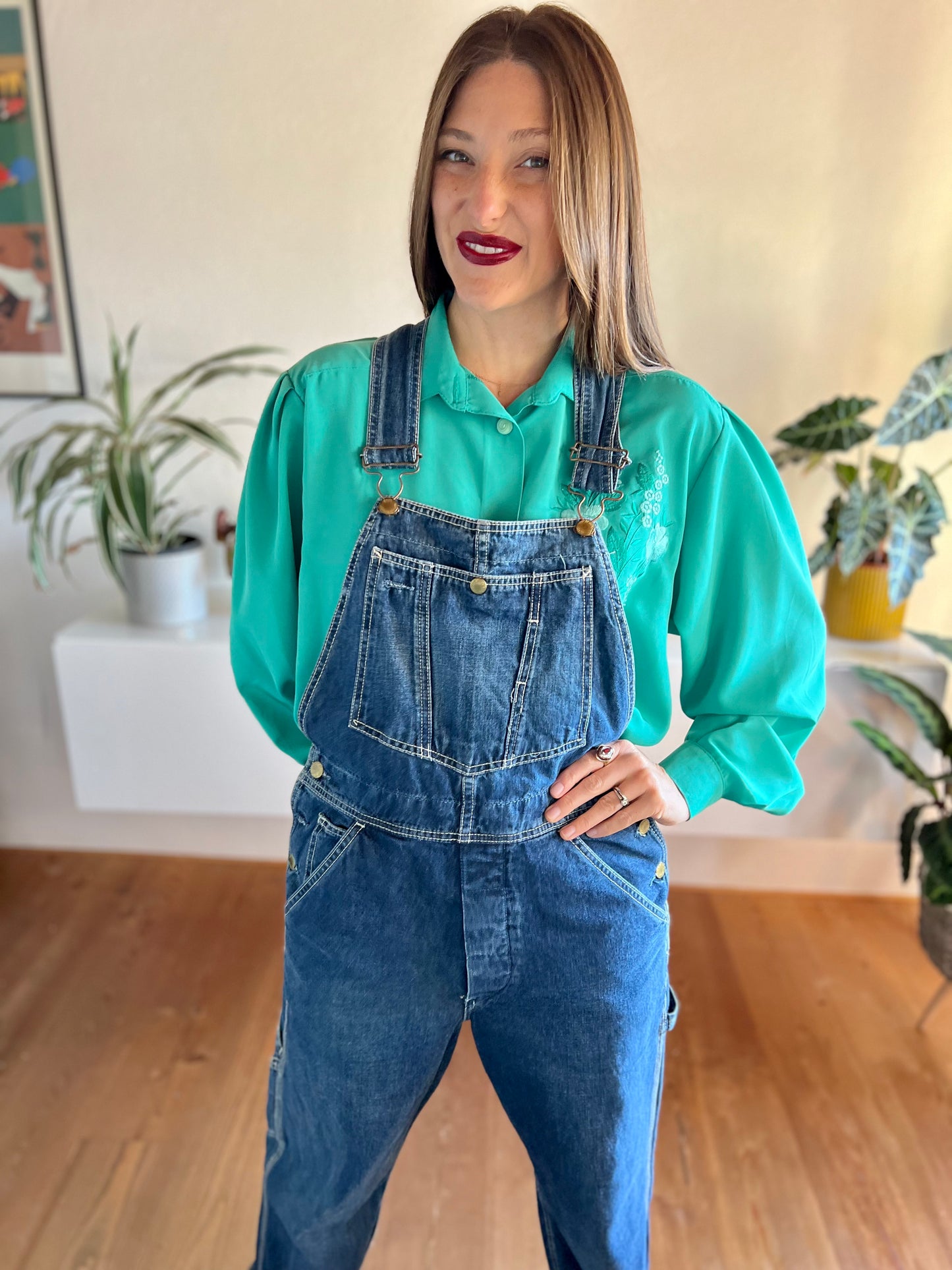 1990's vintage true blue Levi's denim overalls