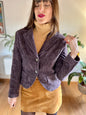 1970's vintage purple floral chenille blazer