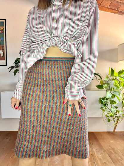 1970's vintage vintage rainbow stripe knit skirt