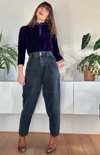 1980's vintage high waisted black jeans