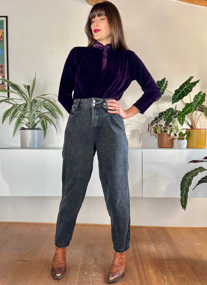 1980's vintage high waisted black jeans