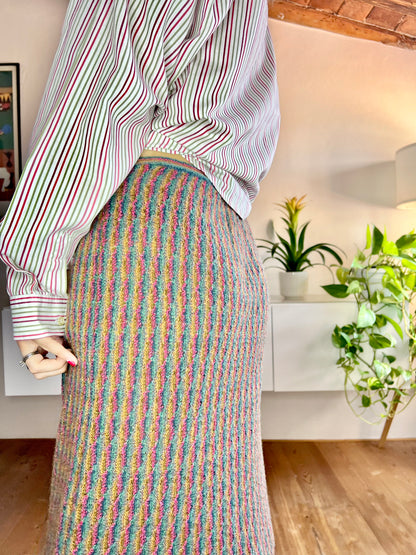 1970's vintage vintage rainbow stripe knit skirt