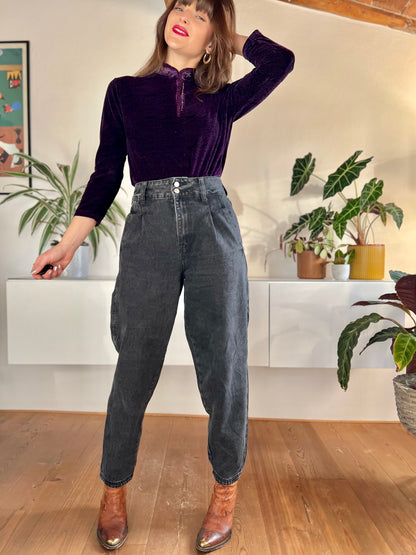 1980's vintage high waisted black jeans