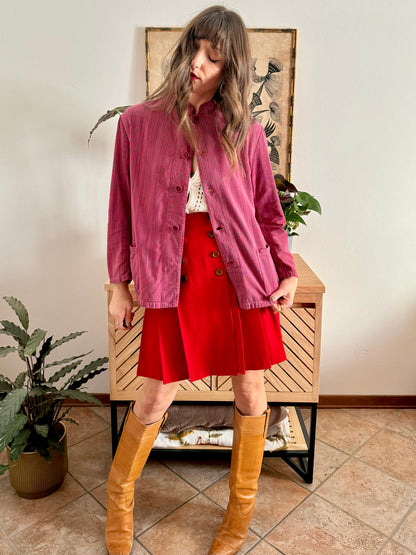 1970's vintage blue and red stripe work shirt