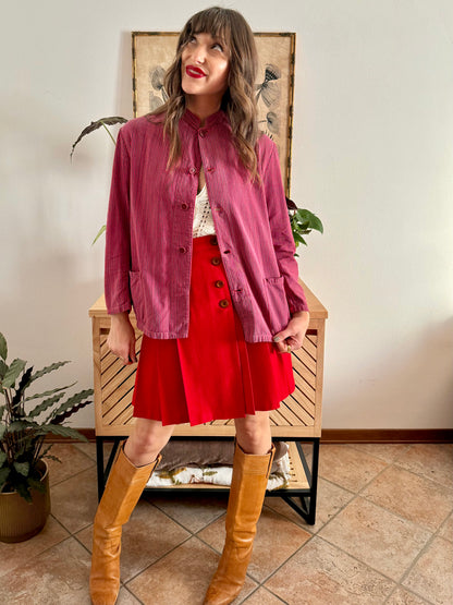 1970's vintage blue and red stripe work shirt