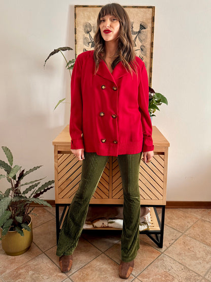 1970’s vintage cherry red wool blouse