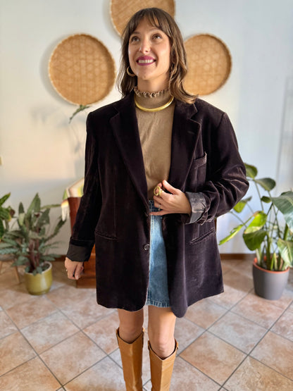 Vintage brown textured velvet Giorgio Armani blazer