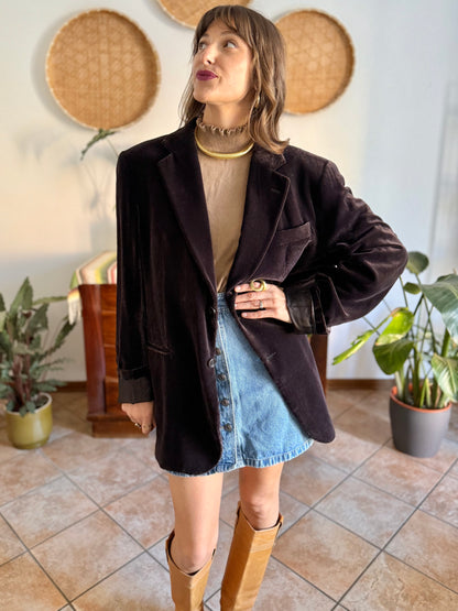 Vintage brown textured velvet Giorgio Armani blazer