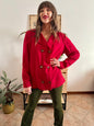 1970’s vintage cherry red wool blouse
