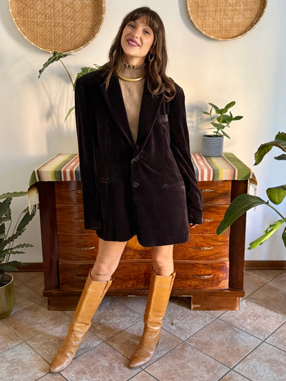 Vintage brown textured velvet Giorgio Armani blazer