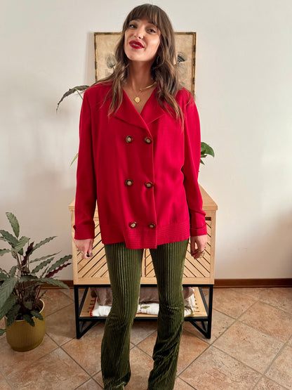 1970’s vintage cherry red wool blouse