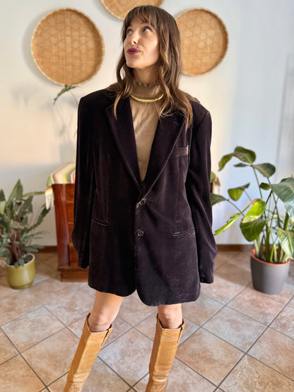 Vintage brown textured velvet Giorgio Armani blazer