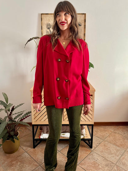 1970’s vintage cherry red wool blouse