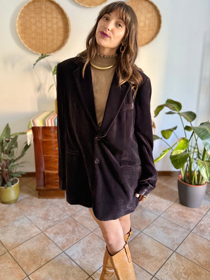 Vintage brown textured velvet Giorgio Armani blazer
