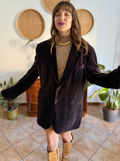 Vintage brown textured velvet Giorgio Armani blazer