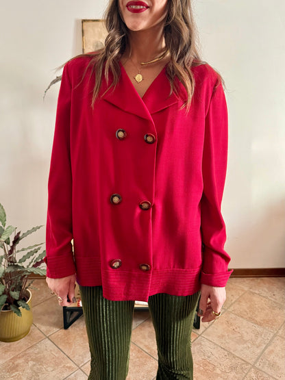 1970’s vintage cherry red wool blouse