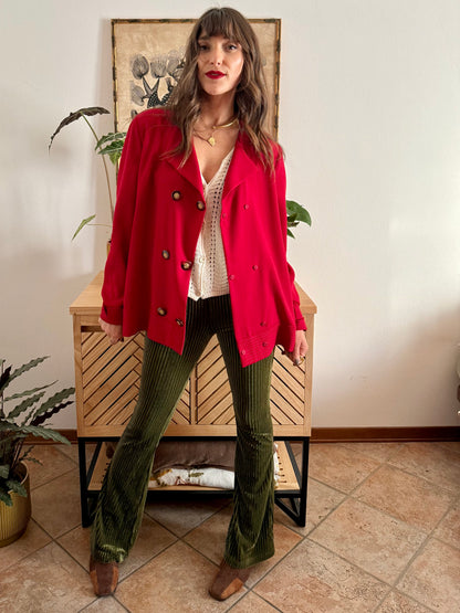 1970’s vintage cherry red wool blouse