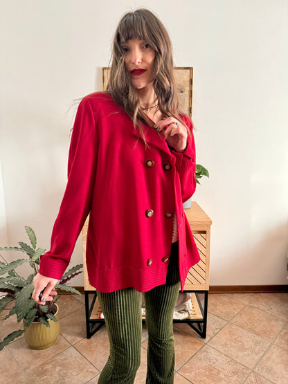 1970’s vintage cherry red wool blouse