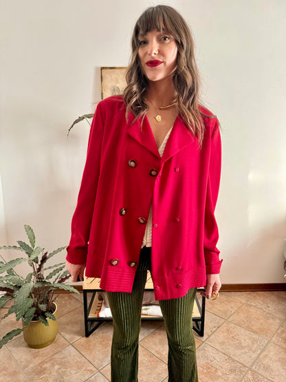 1970’s vintage cherry red wool blouse
