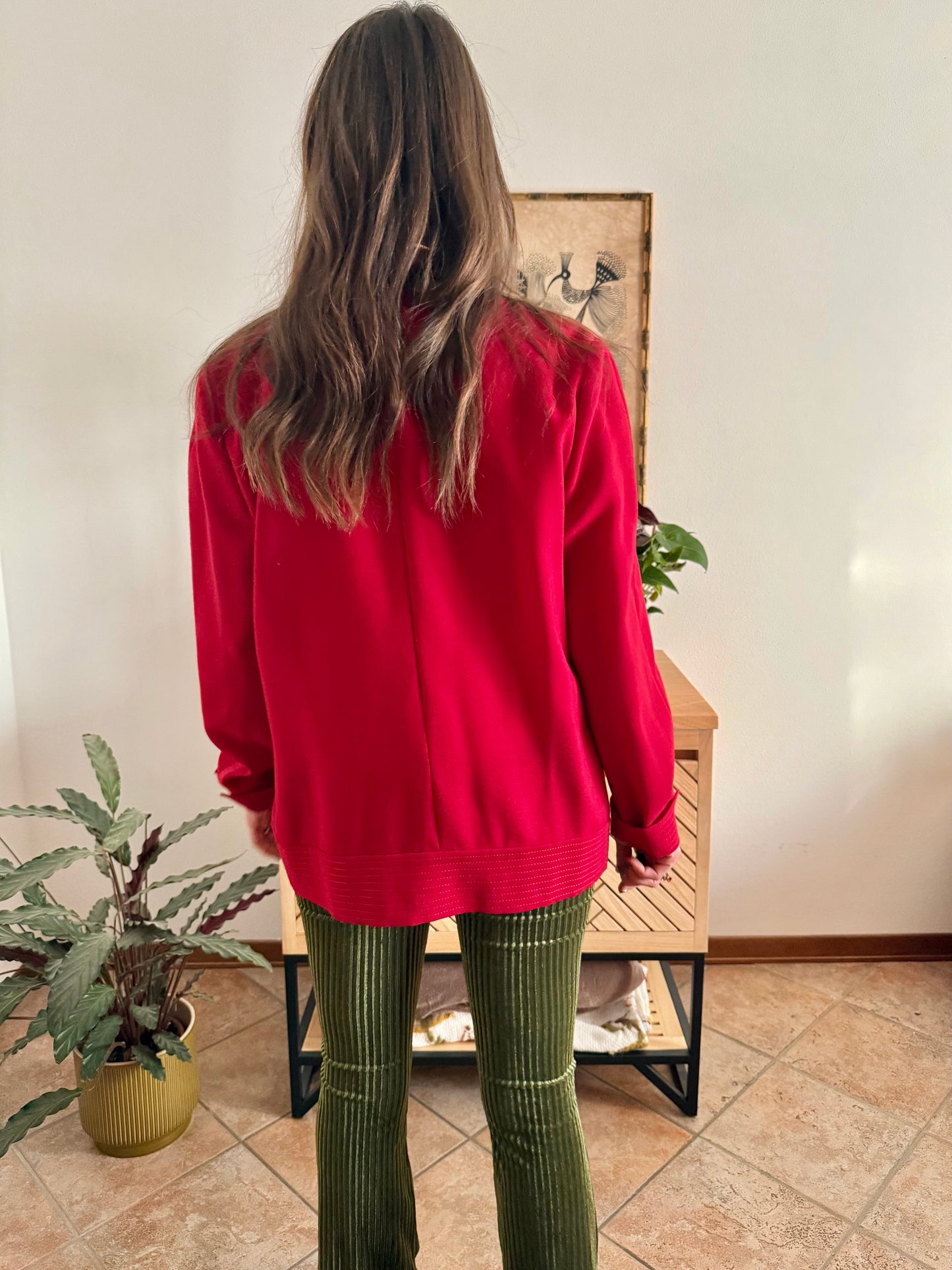 1970’s vintage cherry red wool blouse
