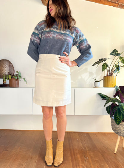 1970's vintage cream wool pencil skirt