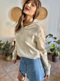1990's vintage cream wool zip up neck Fila pullover