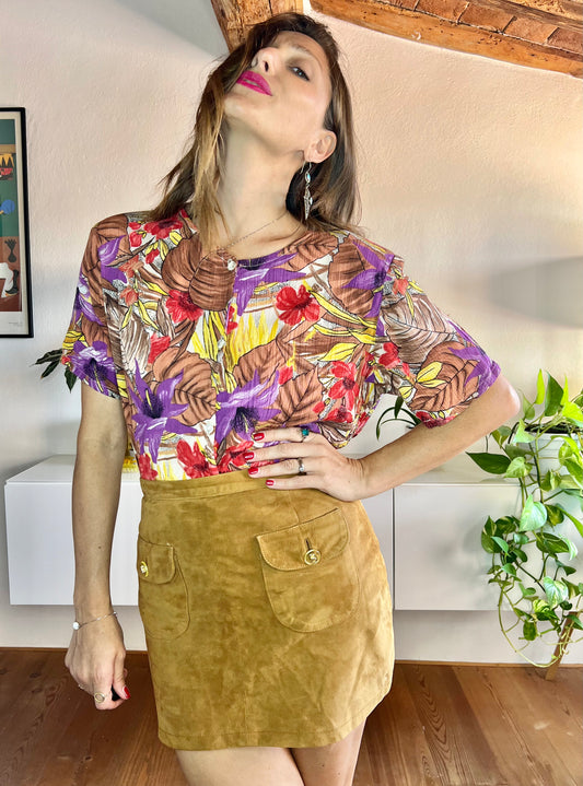 1990's vintage multicolour Hawaiian print blouse