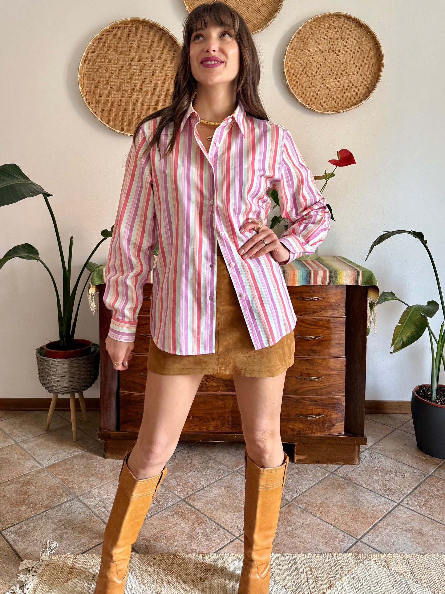 1990's vintage bright pastel rainbow shirt