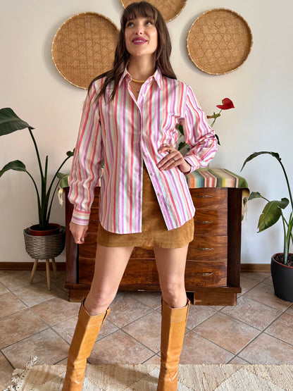 1990's vintage bright pastel rainbow shirt