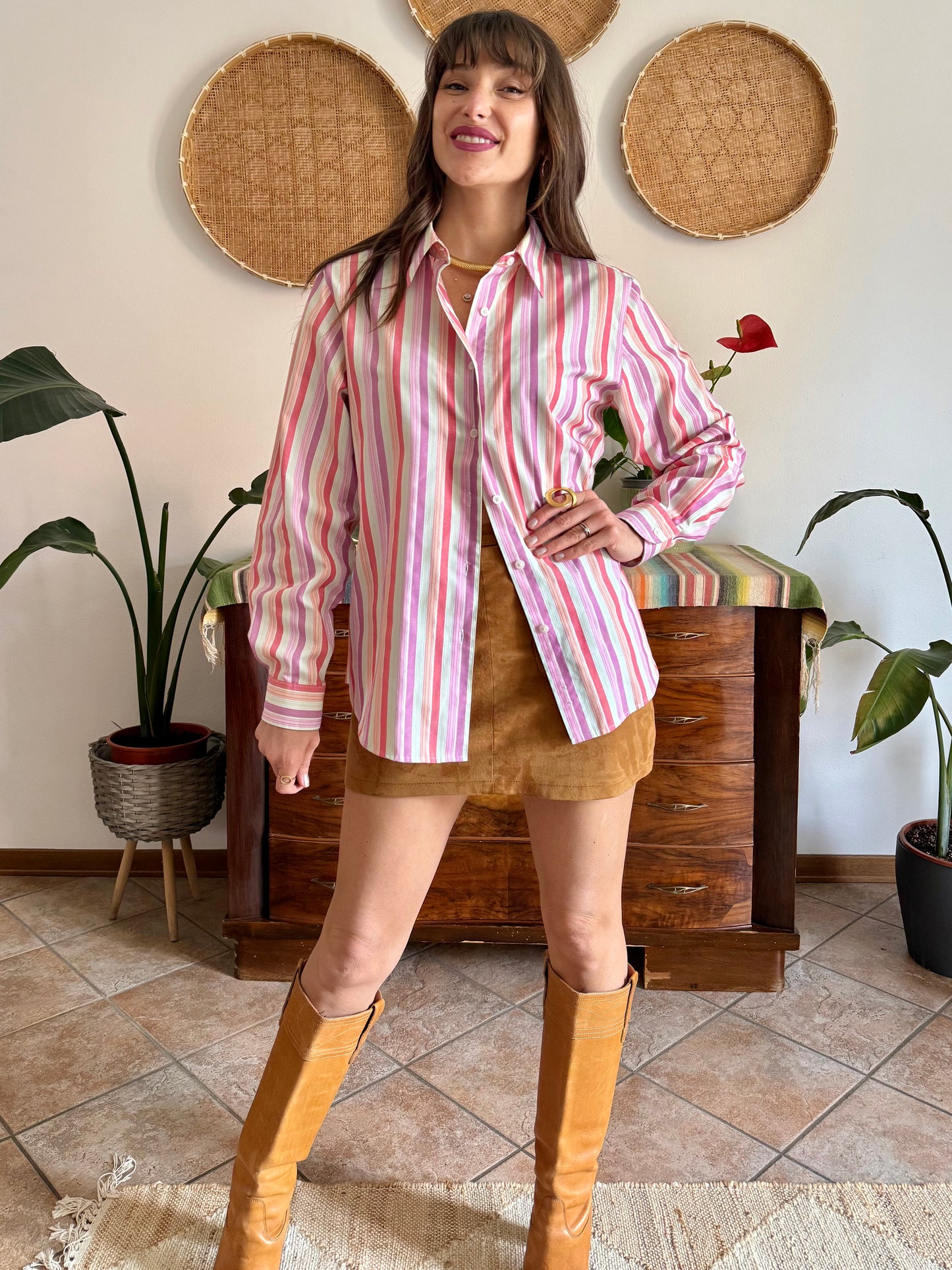 1990's vintage bright pastel rainbow shirt