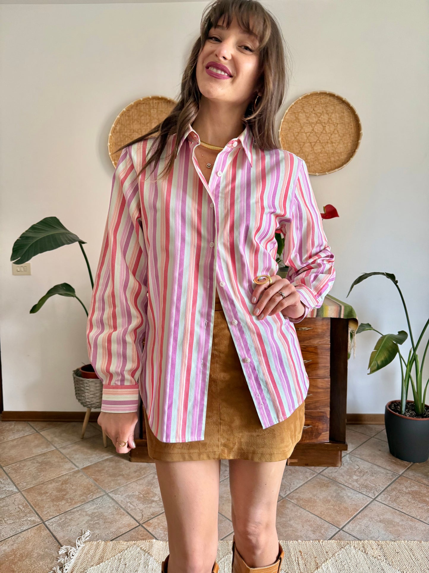 1990's vintage bright pastel rainbow shirt