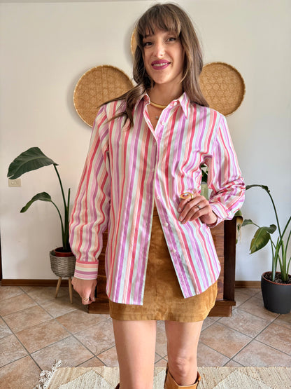 1990's vintage bright pastel rainbow shirt