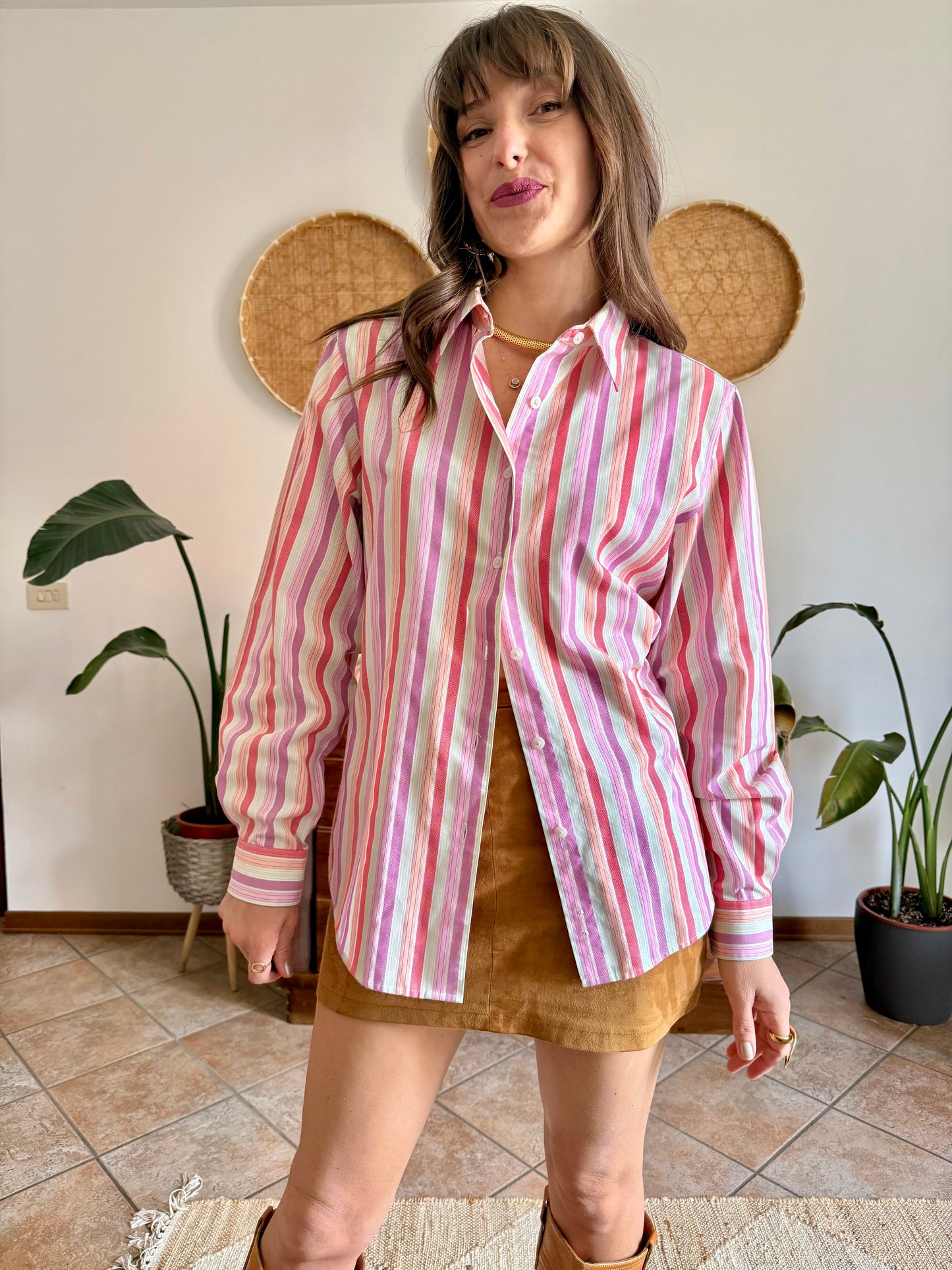 1990's vintage bright pastel rainbow shirt