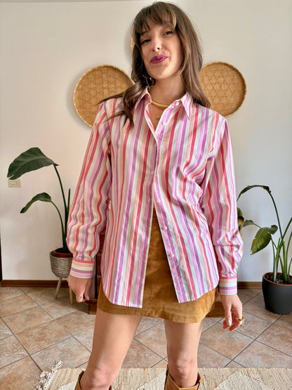 1990's vintage bright pastel rainbow shirt