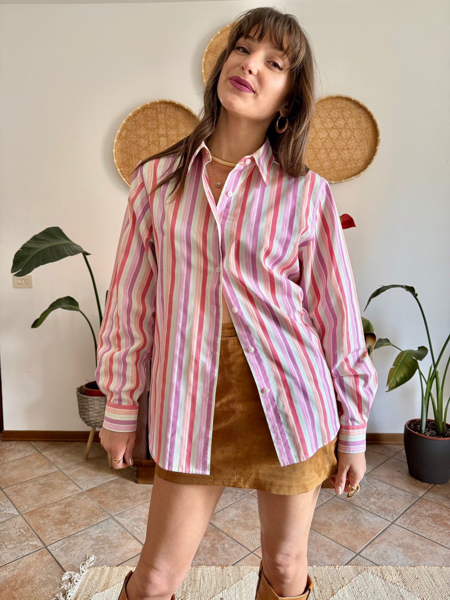 1990's vintage bright pastel rainbow shirt