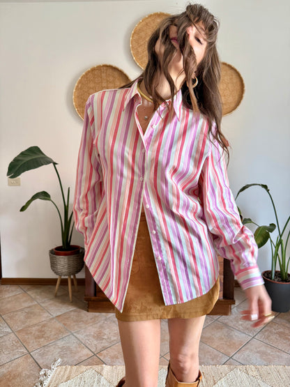 1990's vintage bright pastel rainbow shirt