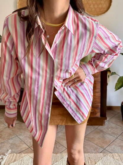 1990's vintage bright pastel rainbow shirt