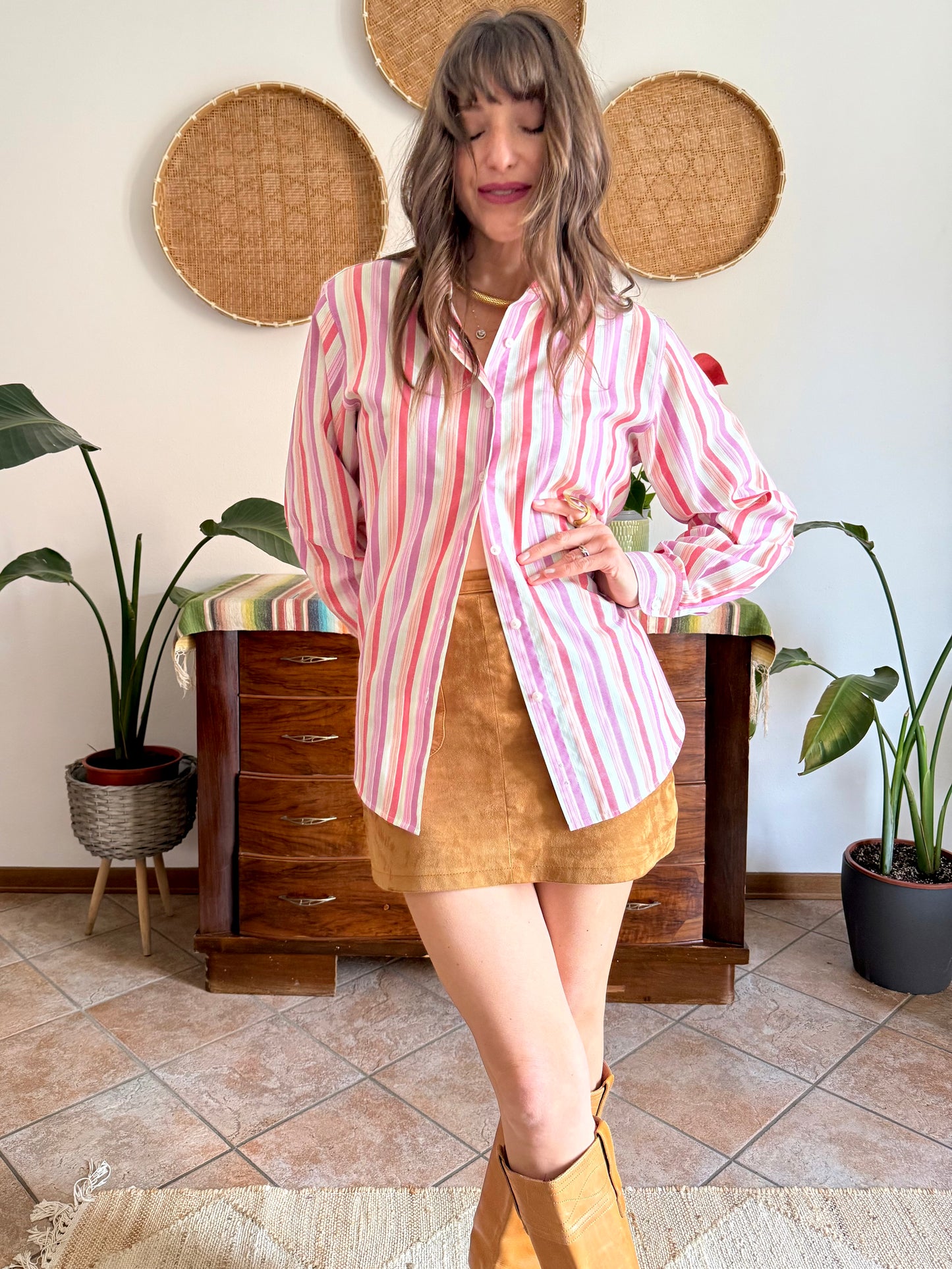 1990's vintage bright pastel rainbow shirt
