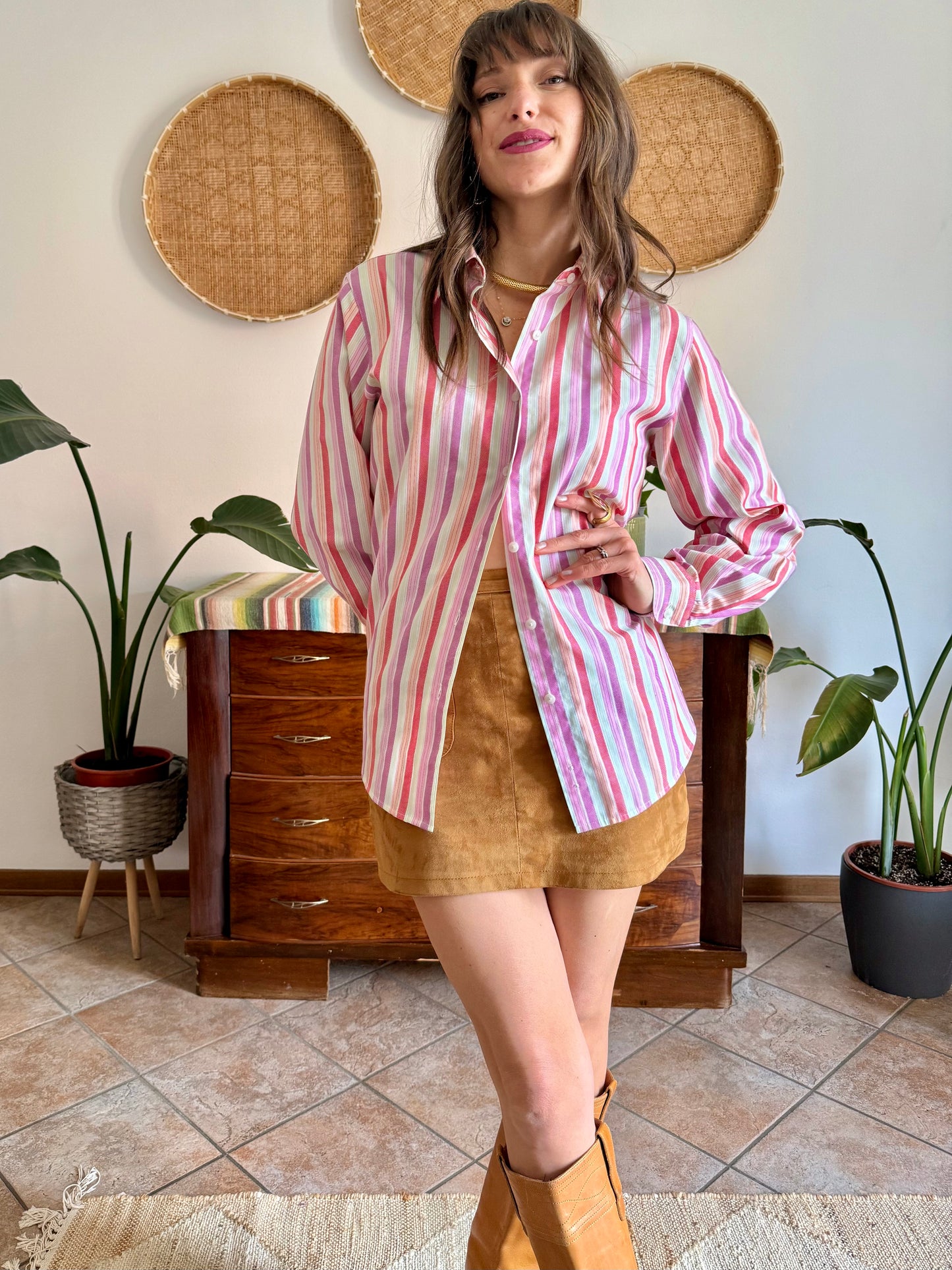 1990's vintage bright pastel rainbow shirt