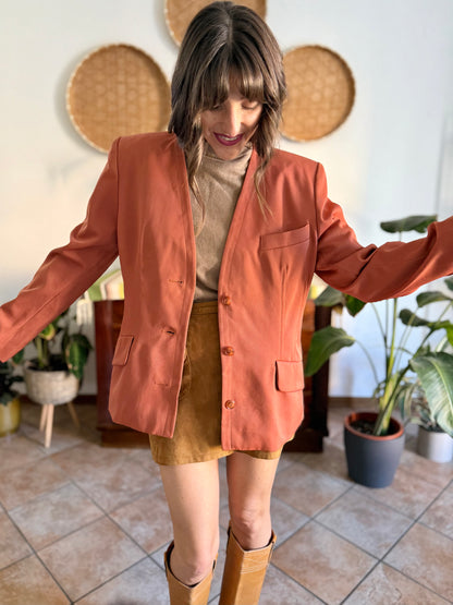 1970's vintage dark orange wool blazer