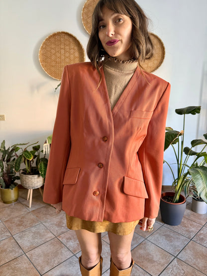 1970's vintage dark orange wool blazer