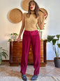 Burgundy Salvatore Ferragamo tailored trousers with satin detailing