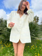 1980's vintage cream blazer with lace detail