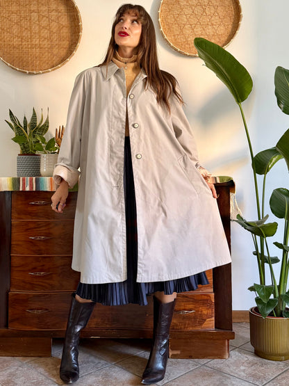 1970's vintage beige oversize trench coat