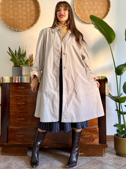 1970's vintage beige oversize trench coat